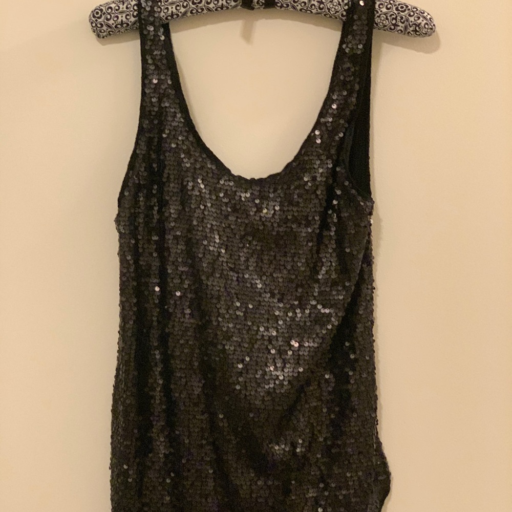 Black sequin top